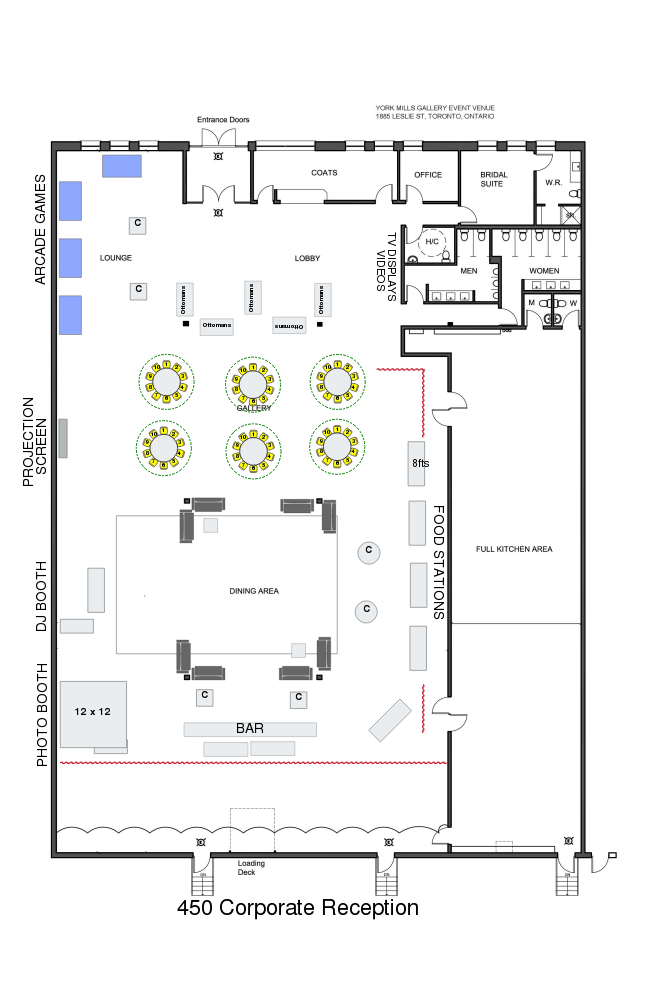 York Mills Gallery - Corporate Events Floor Plan