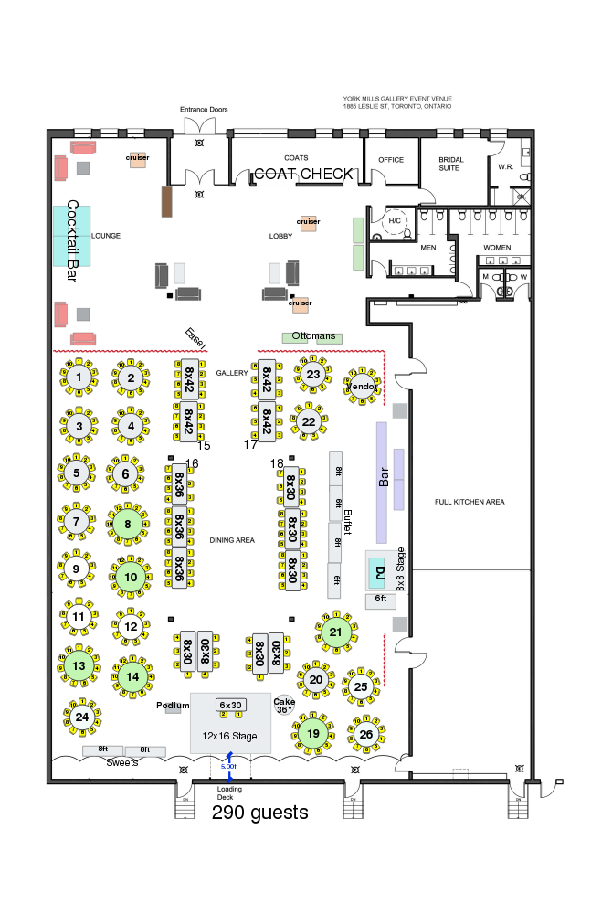 York Mills Gallery - Wedding Floor Plan