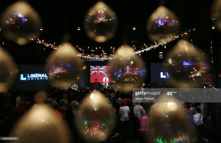 TORONTO, ON- JUNE 7 - Premier Kathleen Wynne delivers her concession speech to supporters after the final votes are in the Ontario provincial election at the York Mills Gallery in Toronto. June 7, 2018. (Steve Russell/Toronto Star via Getty Images)